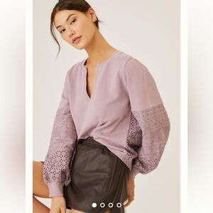Anthropologie Eyelet Sweatshirt